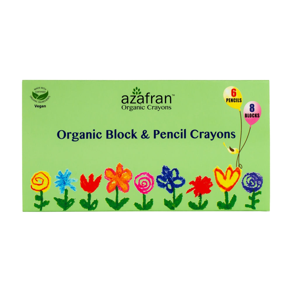 Organic Crayon Combo, 8 Standard Blocks & 6 Pencils -1Nos.