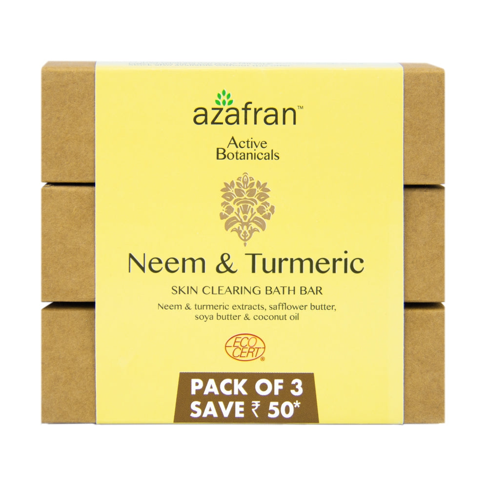 Organic Neem & Turmeric Skin Clearing Bath Bar- Pack of 3