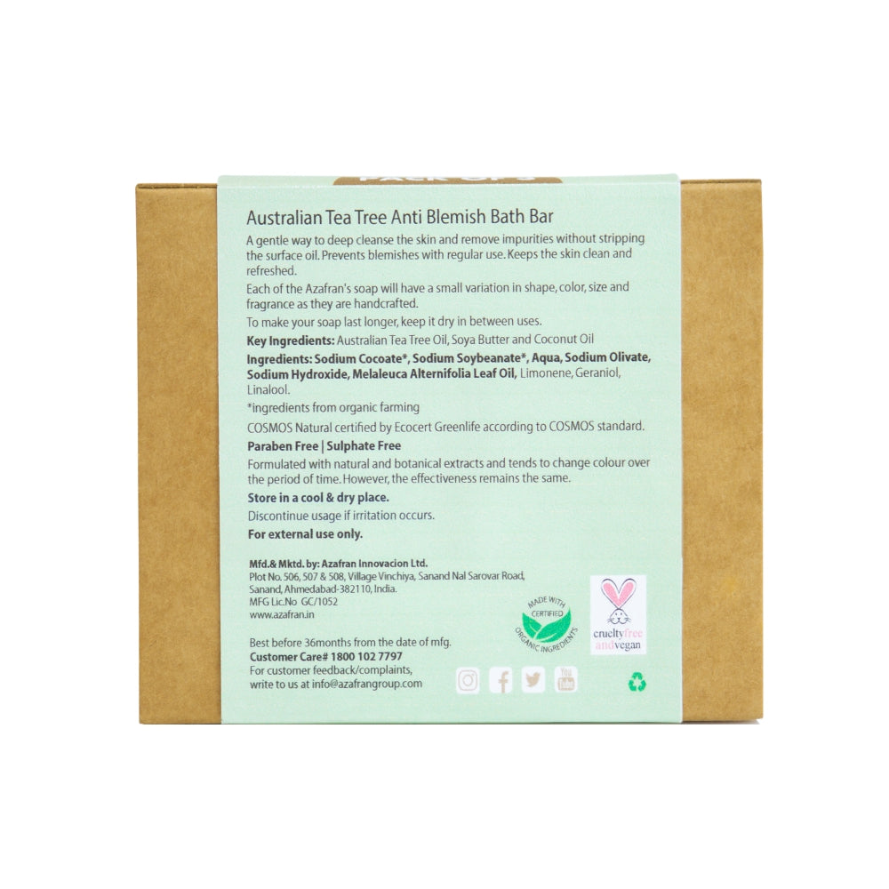 Organic Australian Tea Tree Anti-Blemish Bath Bar -(Pack of 3)