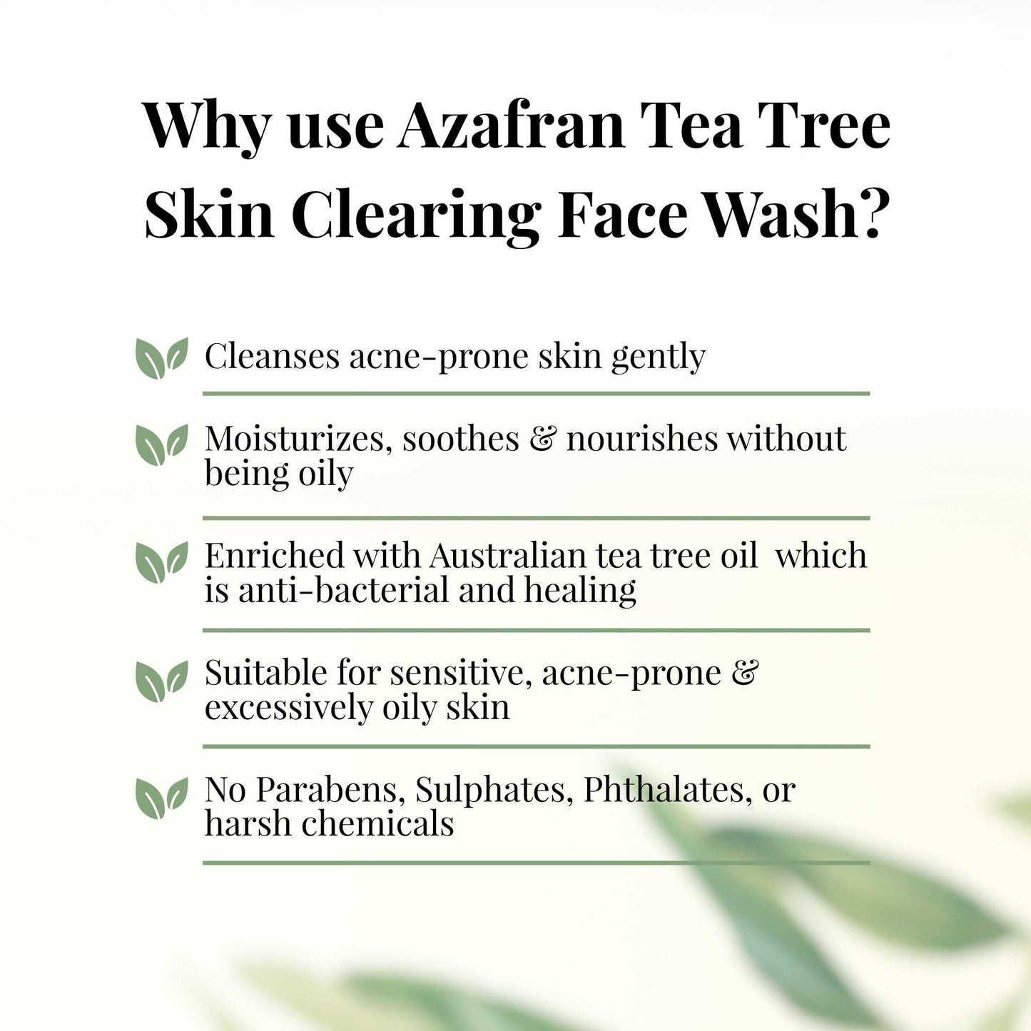 Organic Tea Tree Skin Clearing Face Wash 50GM