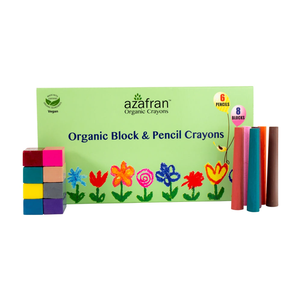 Organic Crayon Combo, 8 Standard Blocks & 6 Pencils -1Nos.