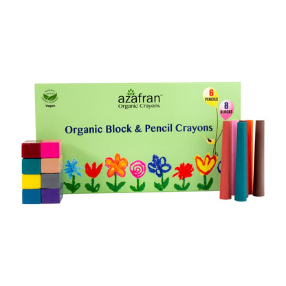 Organic Crayon Combo, 8 Standard Blocks & 6 Pencils -1Nos.