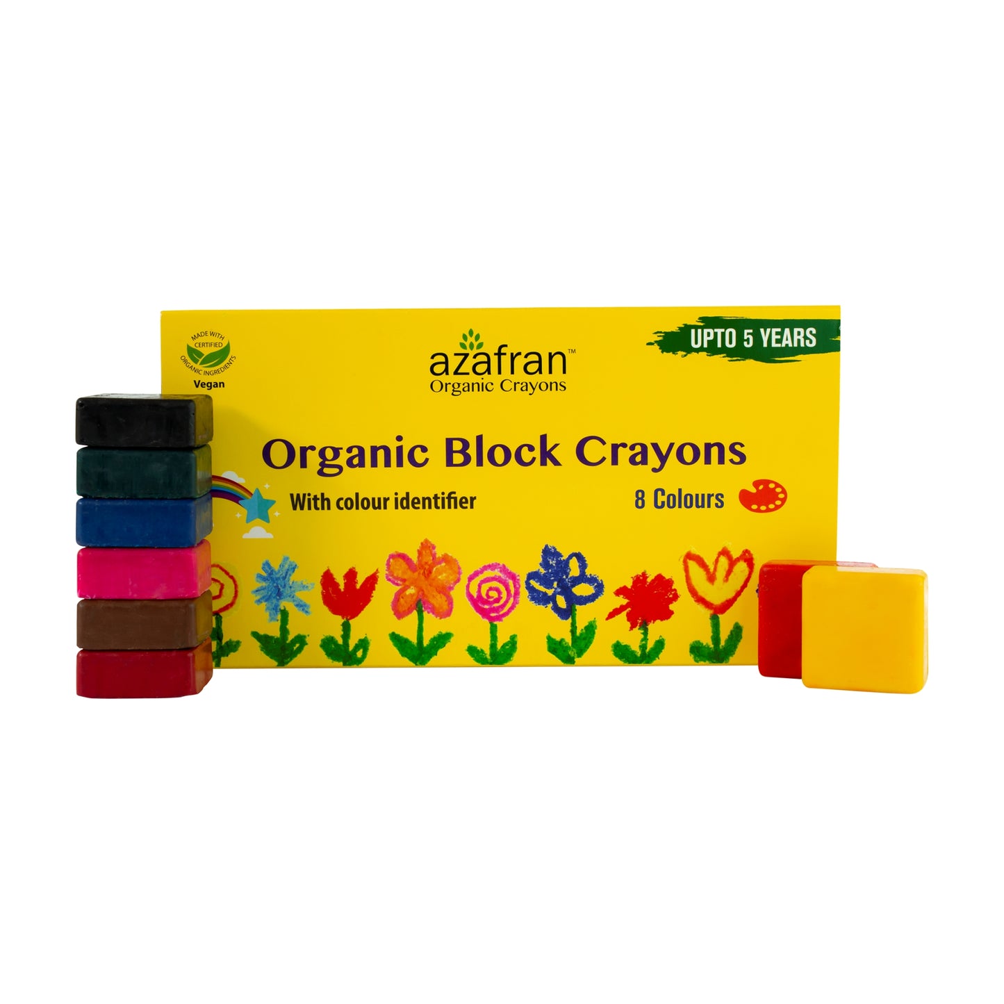 Organic Jumbo Sized Block Crayons, 8 Colors -1Nos.