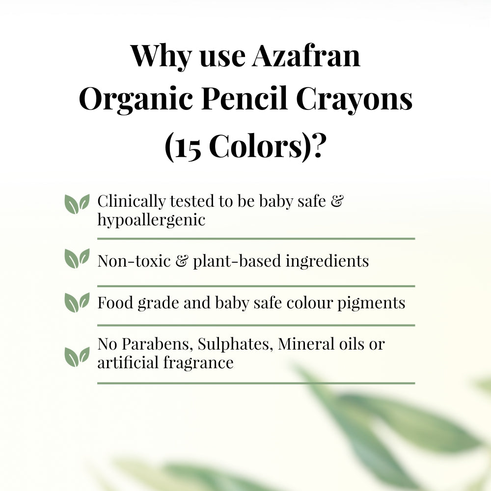 Organic Pencil Crayons, 15 colors -1Nos.