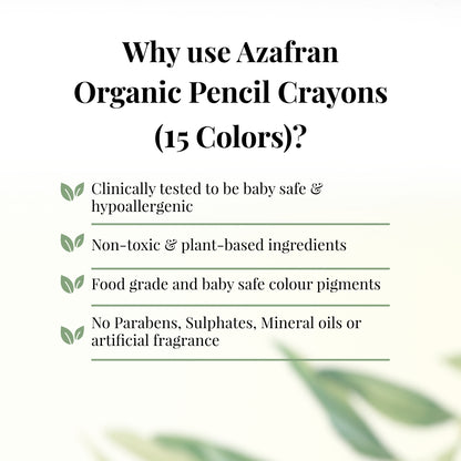 Organic Pencil Crayons, 15 colors -1Nos.