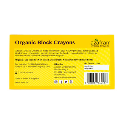 Organic Jumbo Sized Block Crayons, 8 Colors -1Nos.